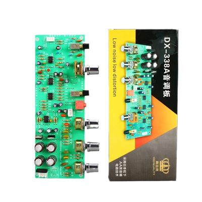 บอร์ดเครื่องขยายกําลังไฟฟ้าสาย AC ซีรี่ย์สองตัว Preamp DX338A พร้อมวงจรเสียง AA แบบเส้นตรง 12V สองตัว และสวิทช์เสียงเท่ากัน
