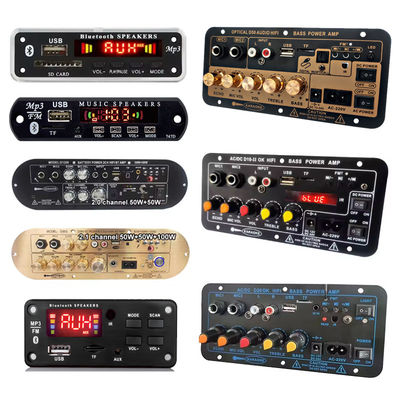 D50 แอมพลิเฟียร์บอร์ด พร้อมออดิโอออปติก BT AMP USB FM Radio TF Player สีดํา สําหรับรถบ้าน