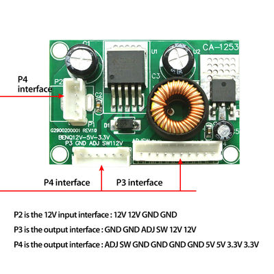 CA-1253 12V to 5V to 3.3V การแปลงแรงดันไฟฟ้าโมดูล BENQ พร้อมสาย BENQ power board แหล่งจ่ายไฟโมดูล