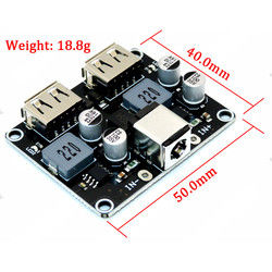 DC-DC Buck Converter ชาร์จขั้นตอนลงโมดูล 6-32V 9V 12V 24V To Fast Quick Charger บอร์ด Dual USB QC3.0 QC2.0