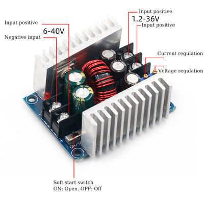 DC 300W 20A คงที่ขั้นตอนลง Converter แรงดันไฟฟ้า Buck Current Source Power Supply โมดูล