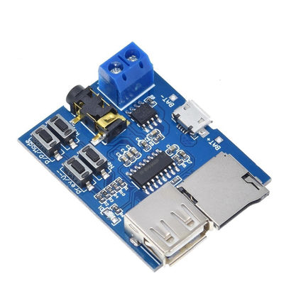 กระดาน MP3 Decoder พร้อมการ์ด TF Mono Amplifier 2W และ U Disk Play Mode สําหรับโมดูลเล่นเสียงแบตเตอรี่ลิเดียม 3.7 วอท