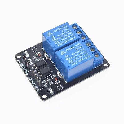 DC 5V 2 ช่องโมดูลรีเลย์ควบคุมทริกเกอร์ระดับต่ำปกติปิด