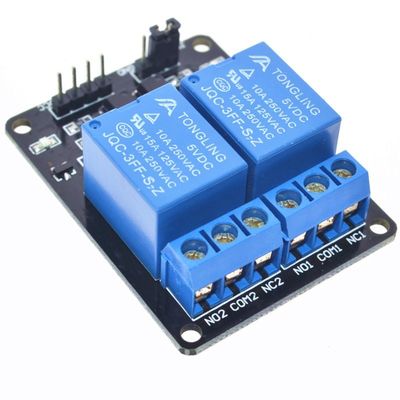 DC 5V 2 ช่องโมดูลรีเลย์ควบคุมทริกเกอร์ระดับต่ำปกติปิด