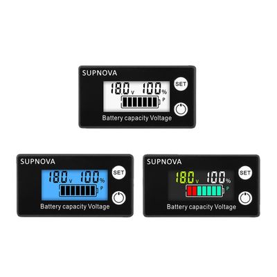 ตะกั่วกรดดิจิตอลแอมมิเตอร์โวลต์มิเตอร์รถจักรยานยนต์เครื่องวัดโวลต์ 12V-84V