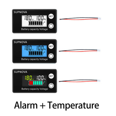 ตะกั่วกรดดิจิตอลแอมมิเตอร์โวลต์มิเตอร์รถจักรยานยนต์เครื่องวัดโวลต์ 12V-84V