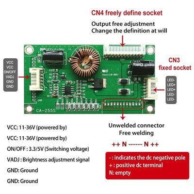 CA255S LED Driver Board ทั่วไป 10-48 นิ้ว ทีวี LED บอร์ดปัจจุบันคงที่