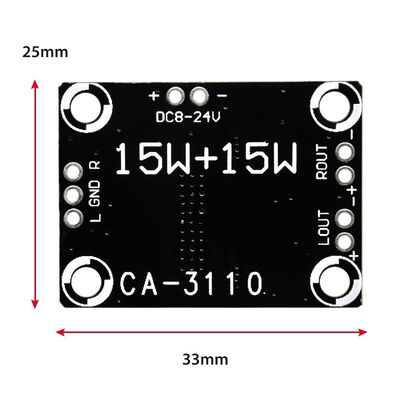 TPA3110 บอร์ดเครื่องขยายเสียงพลังงานสูง 15W*2 DC 8-18V