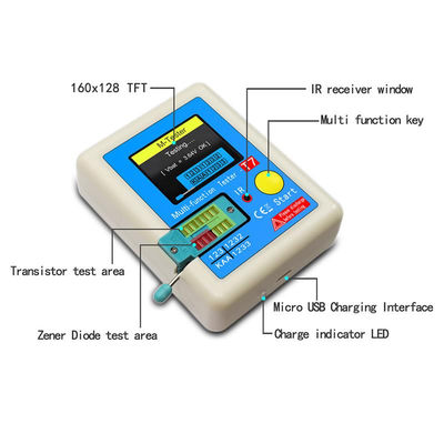 เครื่องทดสอบ TFT หลายฟังก์ชัน เครื่องมือ Diode Capacitor Multimeter 25pF-100mF ระยะ