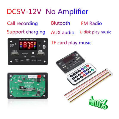 6V 12V Bluetooth 5.0 Mp3 ถอดรหัสบอร์ดโมดูลไร้สายรถ USB