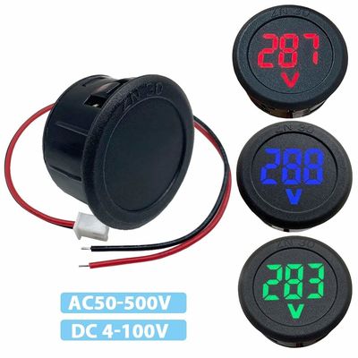 DC 4-100V AC 50-500V แอมมิเตอร์แบบดิจิตอลโวลต์มิเตอร์สองสายยานยนต์