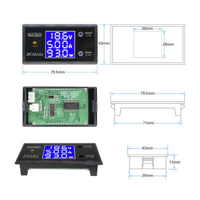 DC 0-100V 0-50V โวลต์มิเตอร์แอมมิเตอร์ Wattmeter 5A 10A LCD ดิจิตอล