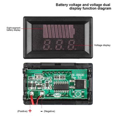 0.56 &quot;LED แบตเตอรี่ลิเธียมความจุเมตร 12V 24V 36V 48V 60V 72V