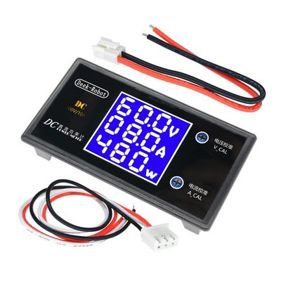 จอแอลซีดีดิจิตอล Wattmeter โวลต์มิเตอร์แอมมิเตอร์ DC 0-100 โวลต์ 10A 1000 วัตต์