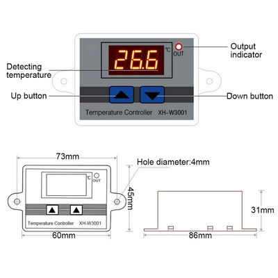 XH-W3002 ดิจิตอลเครื่องวัดอุณหภูมิคอนโทรลเลอร์อุณหภูมิ Sensor 12V 24V 110V-220V