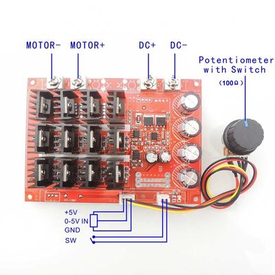DC 10-50V 60A PWM มอเตอร์ควบคุมความเร็ว HHO PWM RC 12V 24V 48V 3000W