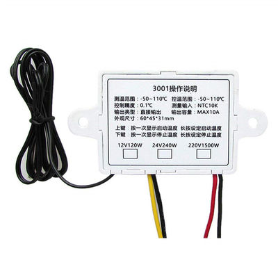 NTC10K ดิจิตอลจอแสดงผลอุณหภูมิ 10A 12V 24V 110V ~ 220V