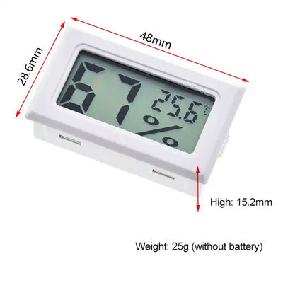 เครื่องวัดความชื้นสัมพัทธ์เทอร์โมดิจิตอล LCD ขนาดเล็กในร่ม 2 DC 1.5V LR44 แบตเตอรี่ปุ่ม