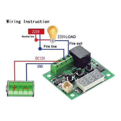 W1209 เทอร์โมมิเตอร์ดิจิตอลเทอร์โมมิเตอร์คอนโทรลเลอร์ 1 10A รีเลย์ DC12V