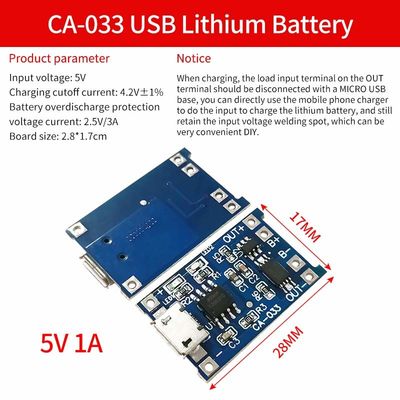 CA-033 BMS แบตเตอรี่ 4.5 V-5 V แบตเตอรี่ลิเธียมโมดูลเครื่องชาร์จ