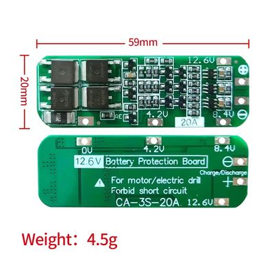 CA-3S-20A-E 11.1V 12V 12.6V BMS บอร์ดป้องกันแบตเตอรี่