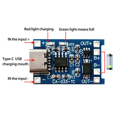 CA-033 USB 5V BMS แบตเตอรี่ บอร์ดป้องกัน 2.8x1.7 ซม. MICRO USB