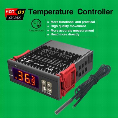 จอแสดงผล LCD เครื่องควบคุมความชื้นดิจิตอล 10A พร้อมเซ็นเซอร์ NTC AC 110-220V