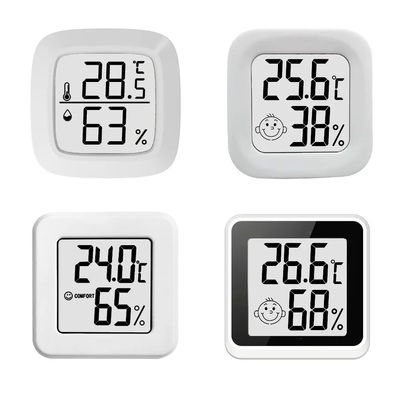 ABS เครื่องวัดอุณหภูมิดิจิตอลคอนโทรลเลอร์อุณหภูมิความชื้น 4.3*4.3*1.2 ซม
