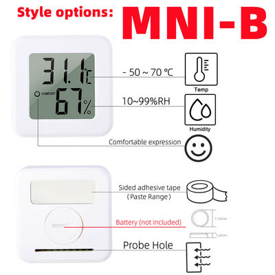 ABS เครื่องวัดอุณหภูมิดิจิตอลคอนโทรลเลอร์อุณหภูมิความชื้น 4.3*4.3*1.2 ซม