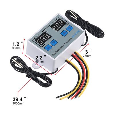 เครื่องวัดอุณหภูมิแบบดิจิตอล LED คู่ เครื่องทำความร้อนไฟฟ้า 220V