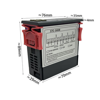 STC-3008 เครื่องวัดอุณหภูมิแบบดิจิตอลคอนโทรลเลอร์เอาต์พุตรีเลย์ 2 ตัวพร้อมหัววัด 12V 24V 220V
