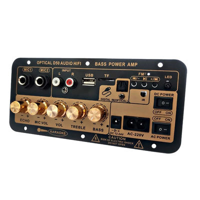 D50 แอมพลิเฟียร์บอร์ด พร้อมออฟติกออดิโอ บลูทูธ AMP USB FM Radio TF Player DIY ออดิโอ ซับวูเฟอร์รถ