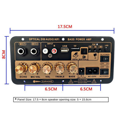 D50 แอมพลิเฟียร์บอร์ด พร้อมออฟติกออดิโอ บลูทูธ AMP USB FM Radio TF Player DIY ออดิโอ ซับวูเฟอร์รถ