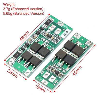 2S 20A 7.4V 8.4V 18650 แบตเตอรี่ลิตยูม ป้องกันคณะกรรมการมาตรฐาน/สมดุล