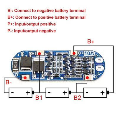 3S 10A แบตเตอรี่ลิตিয়ামลิตியம் 18650 ชาร์จ BMS แบตเตอรี่คุ้มครองคณะกรรมการ 11.1V 12.6V