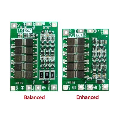 CA-3S-60A Li-Ion Lithium Battery Charger Lipo Cell Module PCB BMS Board การป้องกันสําหรับมอเตอร์เจาะ 12.6V พร้อมสมดุล