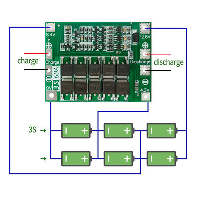 CA-3S-60A Li-Ion Lithium Battery Charger Lipo Cell Module PCB BMS Board การป้องกันสําหรับมอเตอร์เจาะ 12.6V พร้อมสมดุล
