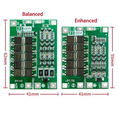 CA-3S-60A Li-Ion Lithium Battery Charger Lipo Cell Module PCB BMS Board การป้องกันสําหรับมอเตอร์เจาะ 12.6V พร้อมสมดุล