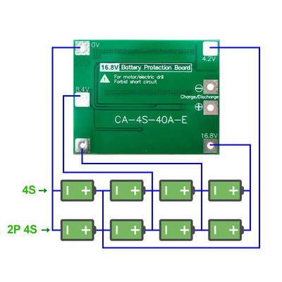 CA-4S-40A Li-Ion แบตเตอรี่ชาร์จ Lipo Cell Module PCB BMS การป้องกันบอร์ดสําหรับเครื่องเจาะ 12.6V ด้วยสมดุล
