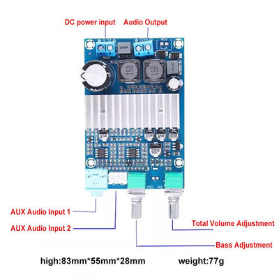 CA-3316A บอร์ดกระตุ้นพลังงานดิจิตอล 100W สเตเรียประเภท D 12-24V BASS AMP TPA3116