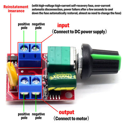 CA-105AS 35V 5A 90W PWM เครื่องควบคุมความเร็วของมอเตอร์