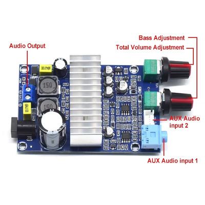 CA-3316A บอร์ดเครื่องขยายพลังงานดิจิตอล 100W พร้อมชิป TPA3116 สําหรับซับวูเฟอร์ 12-24V