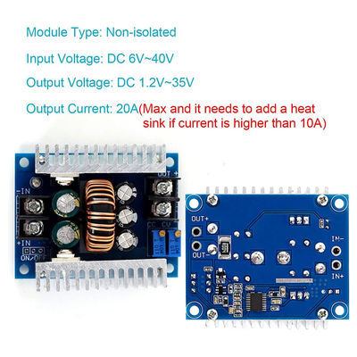 300W 20A DC-DC Buck Converter Step Down Module ด้วยช่วงจํากัดกระแสของ 0.2-20A
