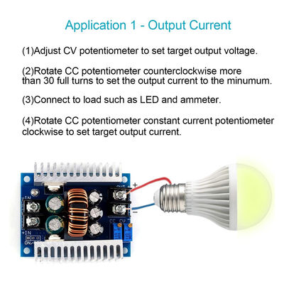 300W 20A DC-DC Buck Converter Step Down Module ด้วยช่วงจํากัดกระแสของ 0.2-20A