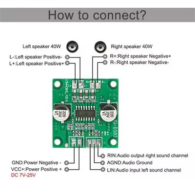 2*40W มินิ แอมพลิเฟอเรอร์โมดูล พร้อมพลังงาน DC 5V-26V และ IC CS8673E