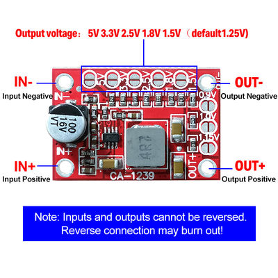 โมดูลพลังงาน Step Down CA-1239 ปรับเปลี่ยนอัด 5-15V Input 1.25V/1.5V/1.8V/2.5V/3.3V/5V Output