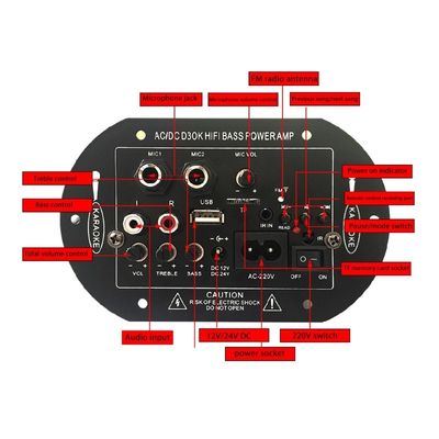 D3OK HIFI Bass Power Home Amplifier Board สําหรับ 2 ช่องทาง 2.0 AC/DC 12V 24V 220V เสียง