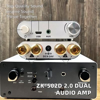 50W*2 BT 5.0 เครื่องขยายพลังงานเสียง โมดูล 2.0. เครื่องขยายเสียงสเตียร์รับเสียง 2 ช่อง