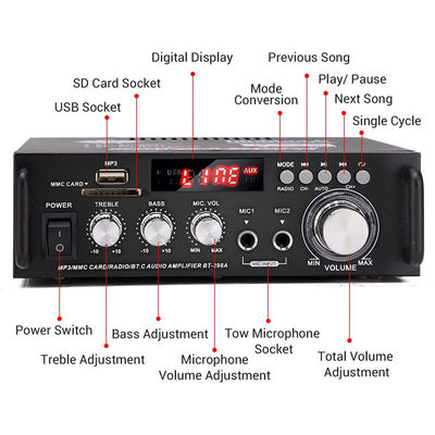 เครื่องกระตุ้นพลังงานสเตรีโอเสียง HIFI ดิจิตอล 300W พร้อมจอ LCD และ Bluetooth