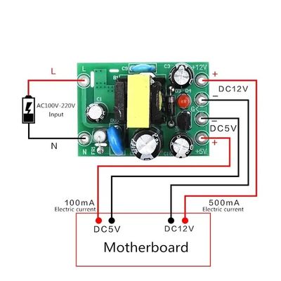 ประเภทการติดตั้งแบบมาตรฐาน AC-DC 110-220V โมดูลไฟฟ้าสวิตชิ่งที่มีพลังงานออก 6W